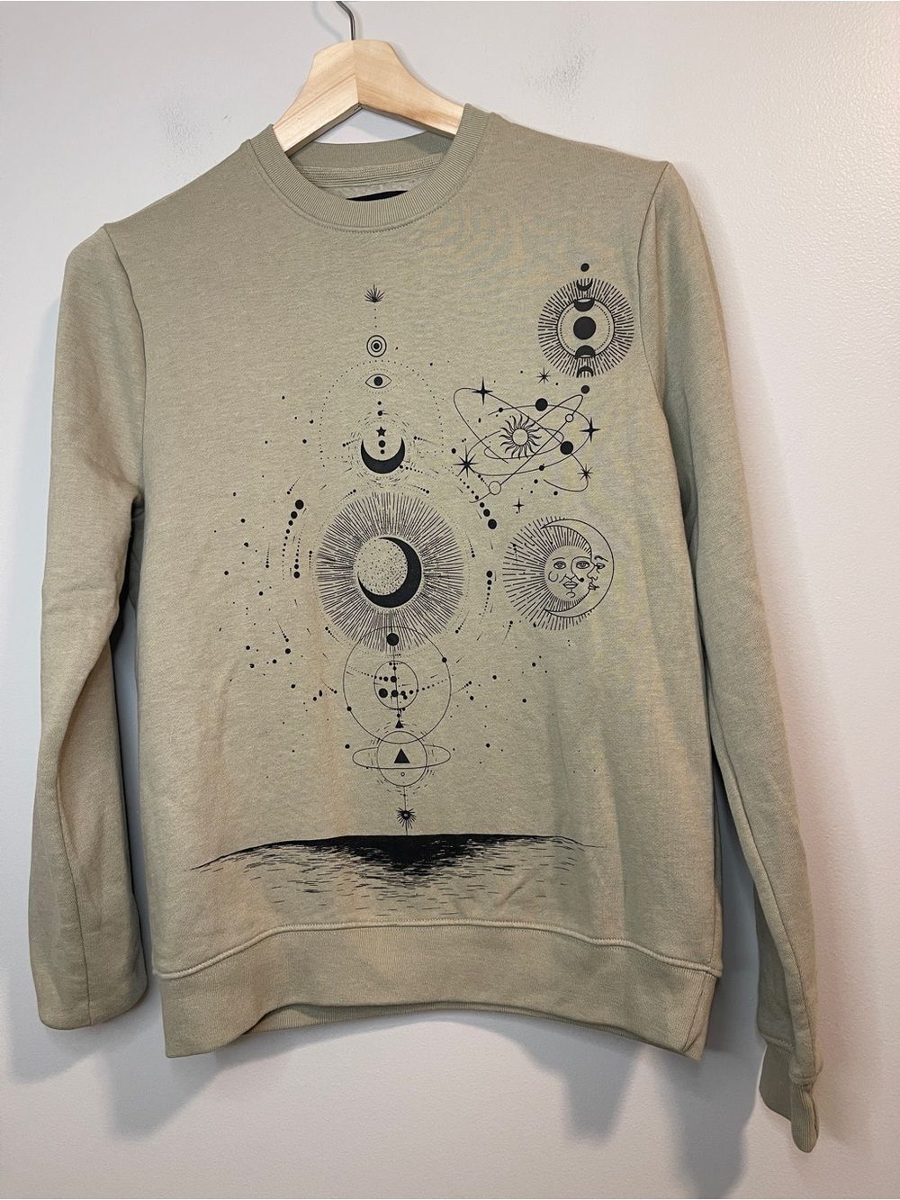 Blind Rooster Womens Sweatshirt Small Celestial Sun Moon Witchy Astrological